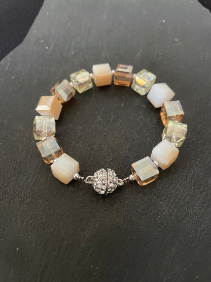 Square Coloured Bead Bracelet image 0