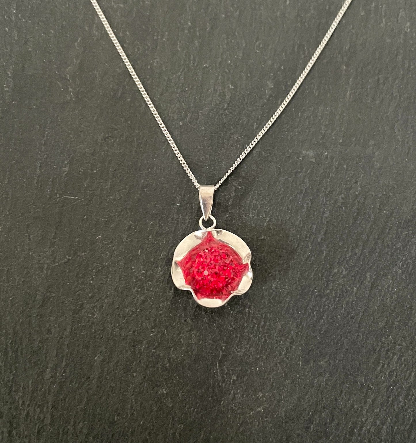 Cubic Zirconia and Silver Flower Pendant image 2
