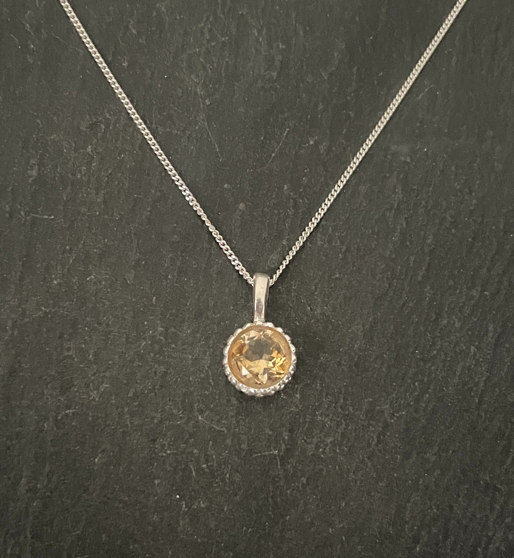 Round Citrine Pendant image 0