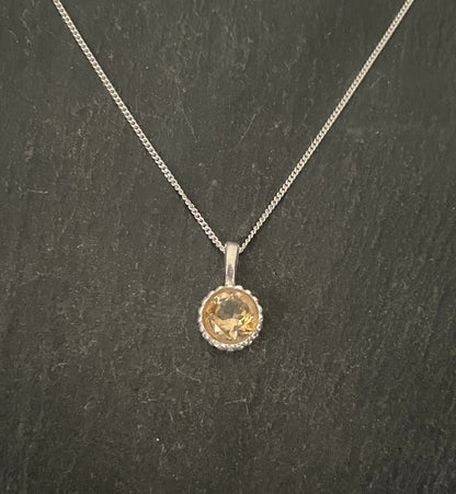 Round Citrine Pendant image 0