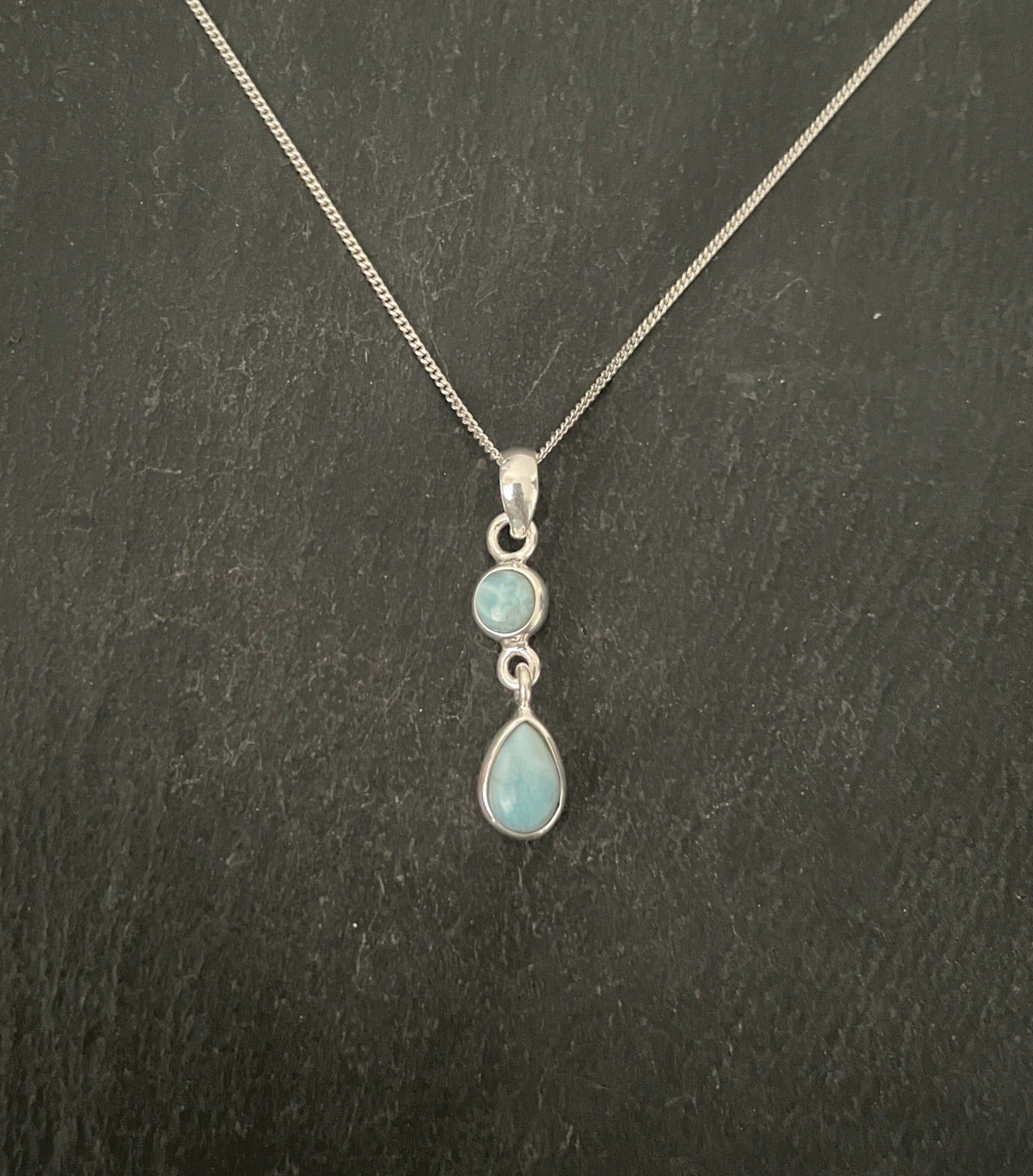 Larimar and Silver Pendant image 0