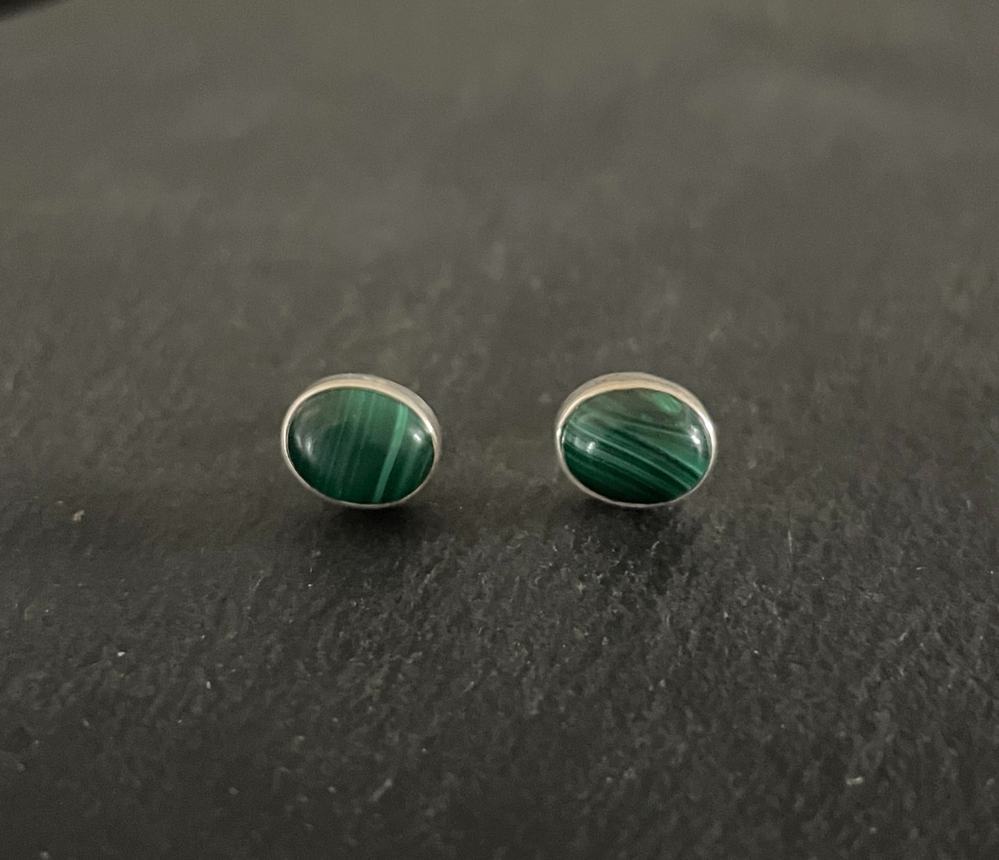 Oval Malachite Stud Earrings image 0