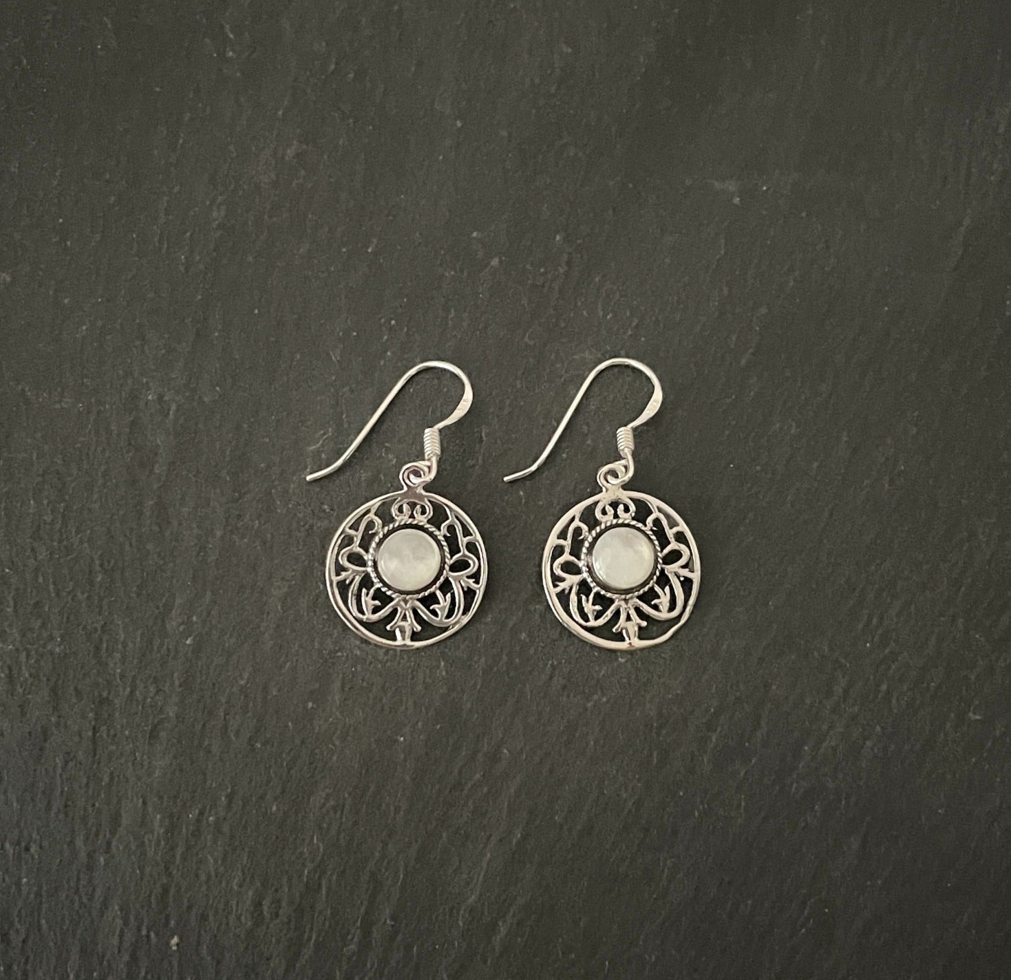 Round Mother Of Pearl Earrings image 0