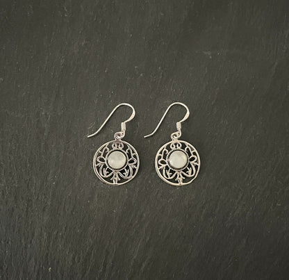 Round Mother Of Pearl Earrings image 0