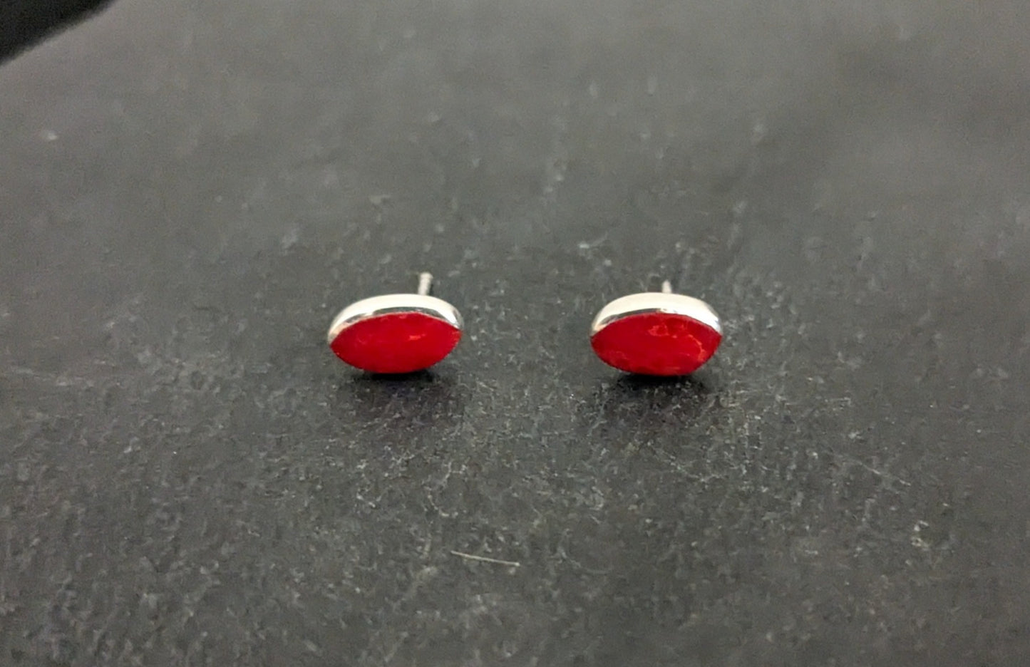 Coral Oval Stud Earrings image 0