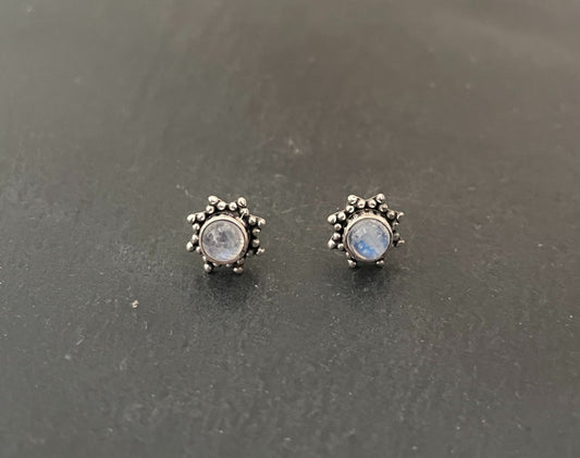 Moonstone and Silver Stud Earrings image 0