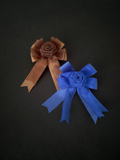 Black and Blue Bow Hair Clips image 0