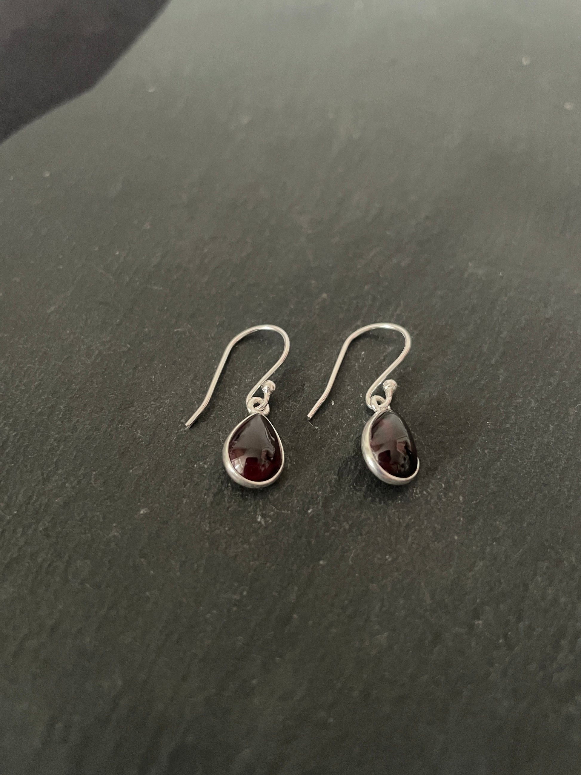 Garnet and Silver Earrings image 1