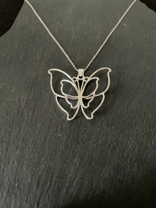 Silver Butterfly Pendant image 1