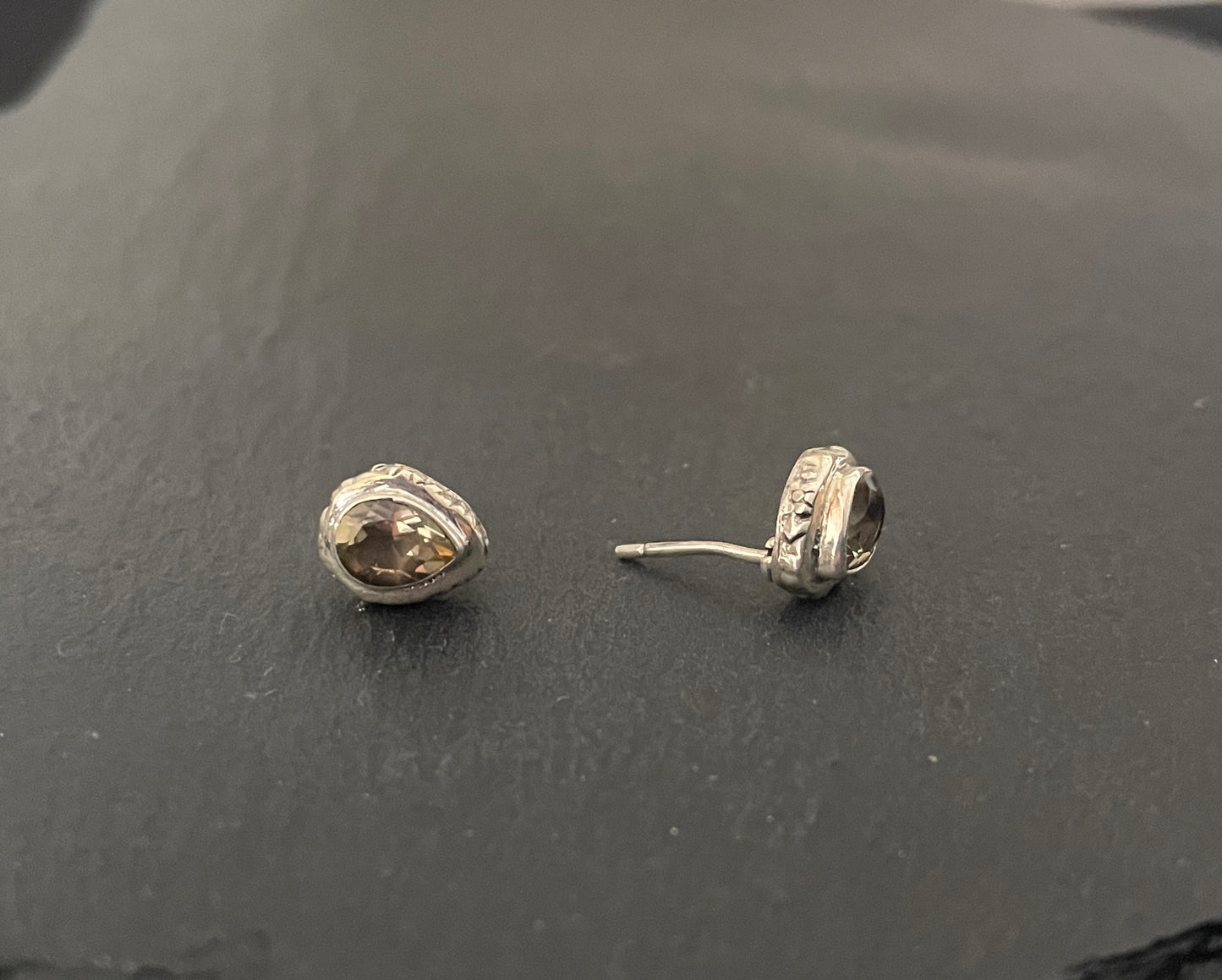 Citrine Teardrop Stud Earrings image 1