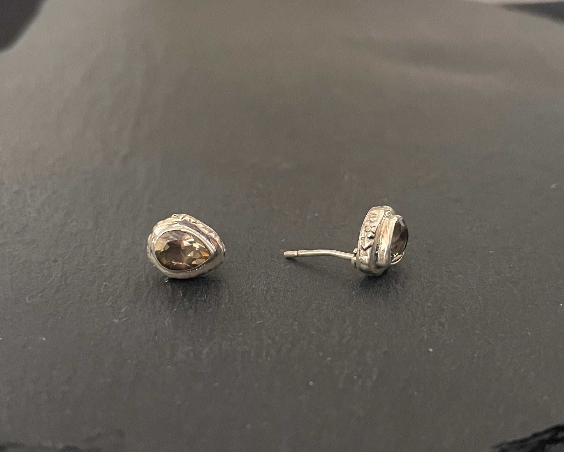 Citrine Teardrop Stud Earrings image 1