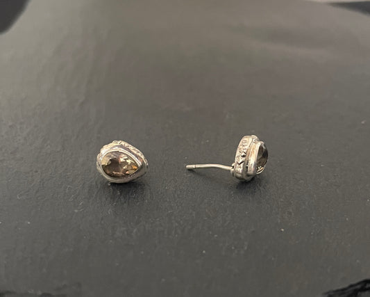 Citrine Teardrop Stud Earrings image 1