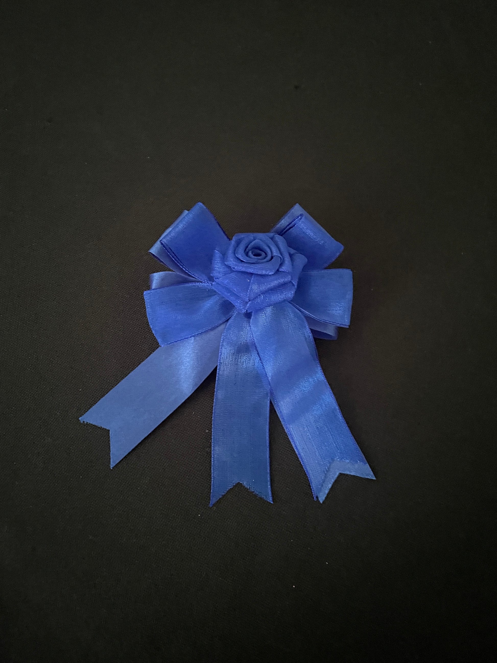 Brown Blue and Black Bow Hair Clips image 2