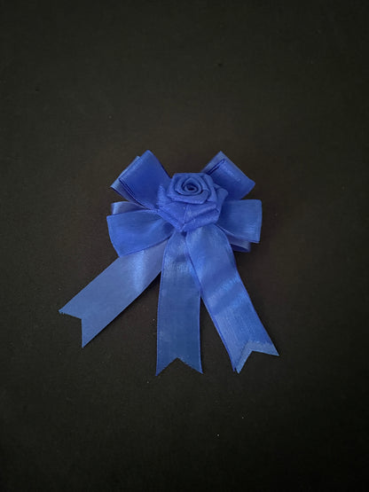 Brown Blue and Black Bow Hair Clips image 2