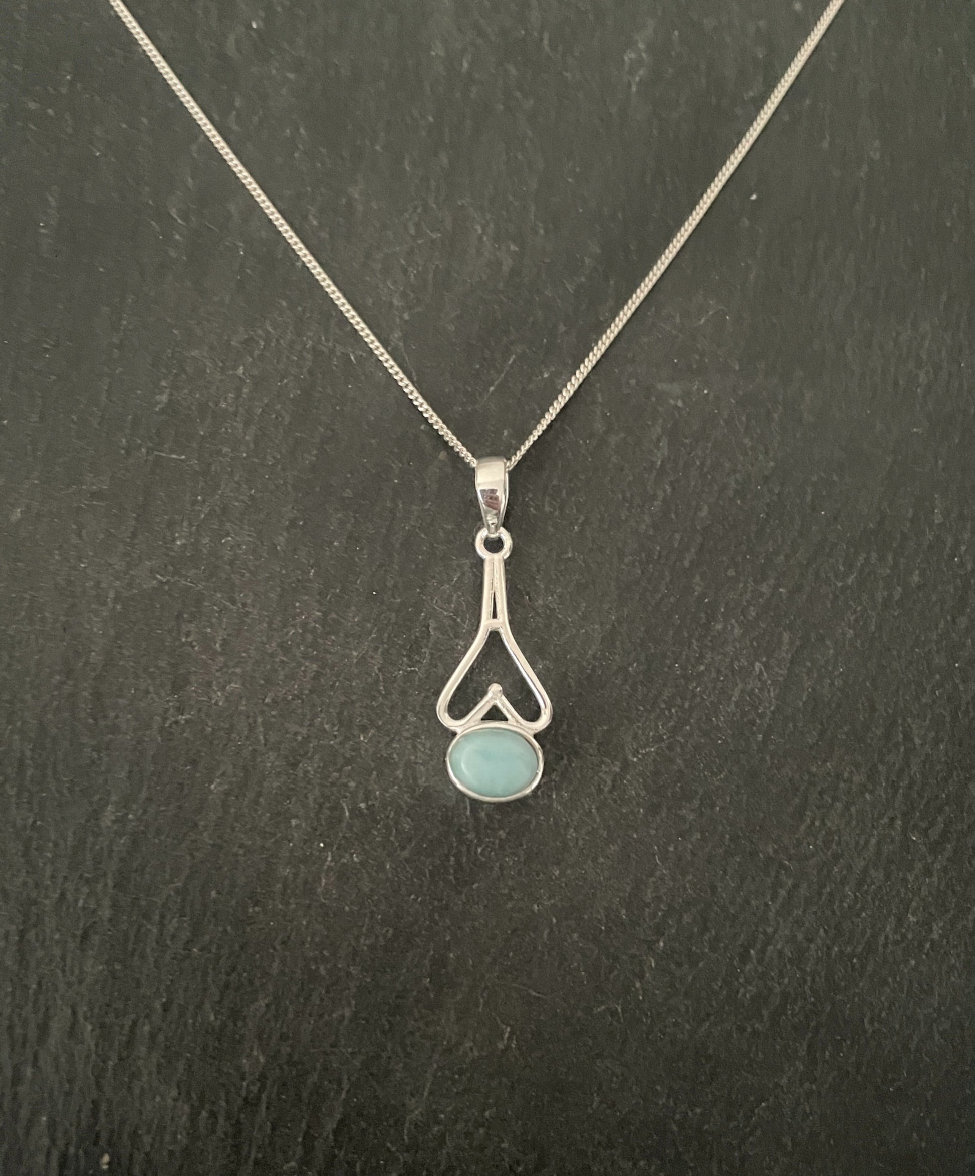 Larimar and Silver Pendant image 0