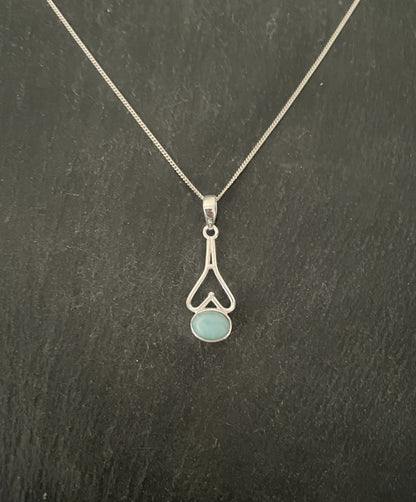 Larimar and Silver Pendant image 0