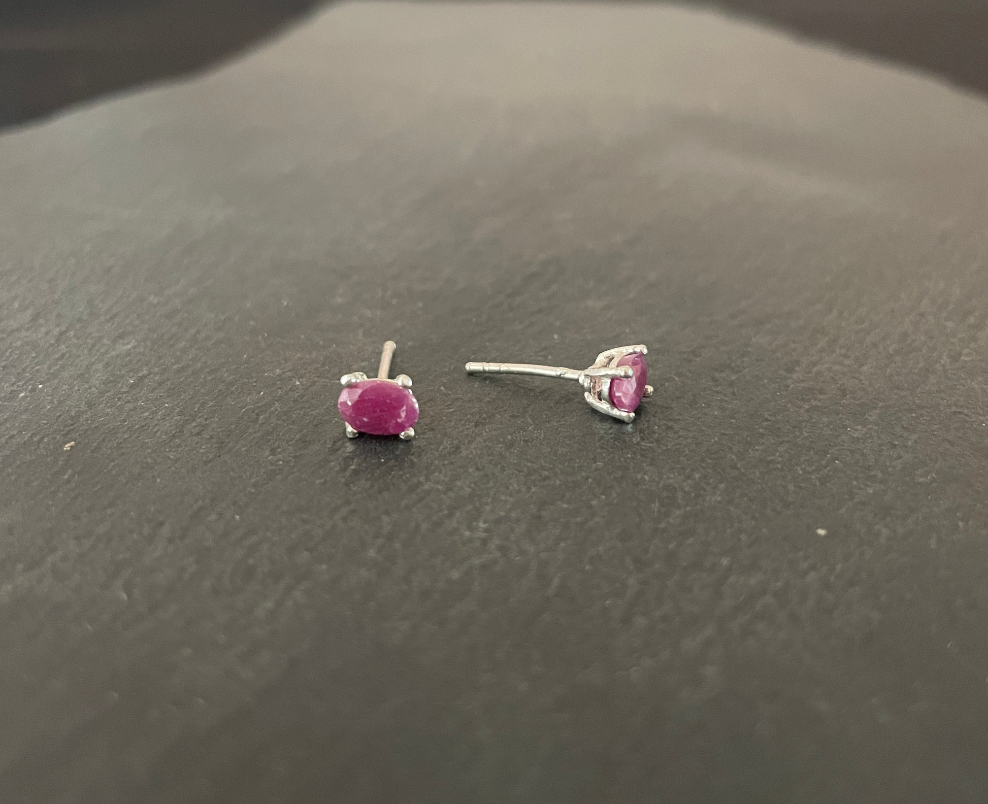 Oval Ruby Stud Earrings image 1