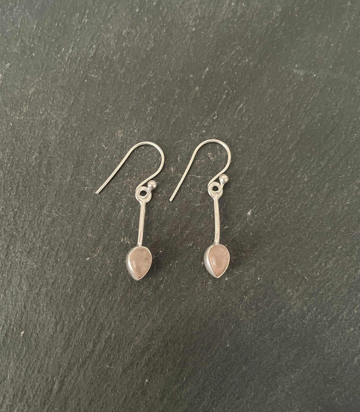 Rose Quartz and Silver Earrings image 0