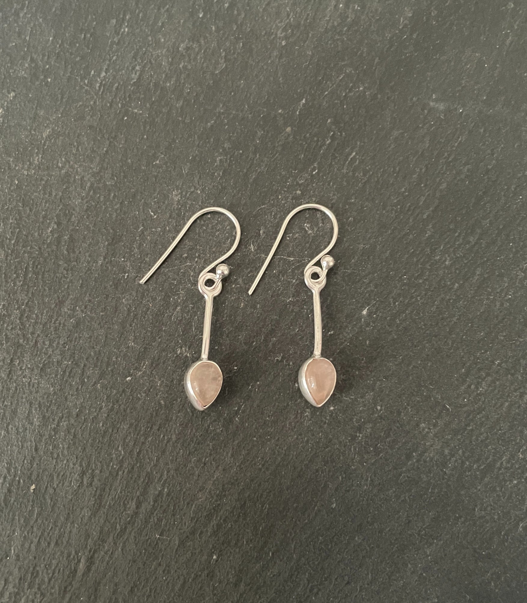 Rose Quartz and Silver Earrings image 0