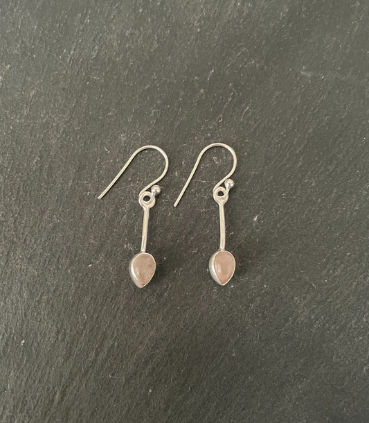 Rose Quartz and Silver Earrings image 0
