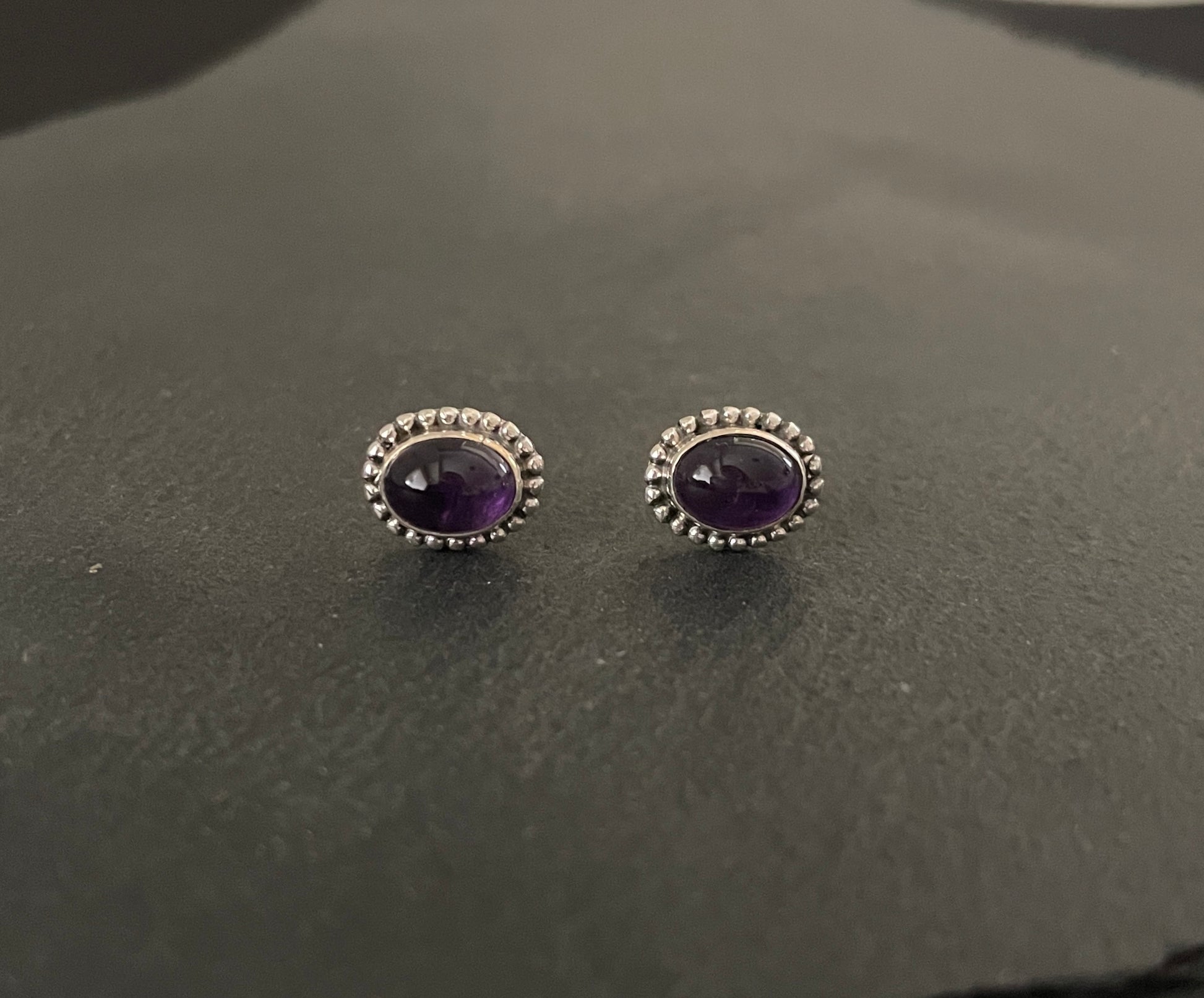 Amethyst Oval Stud Earrings image 0