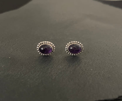 Amethyst Oval Stud Earrings image 0