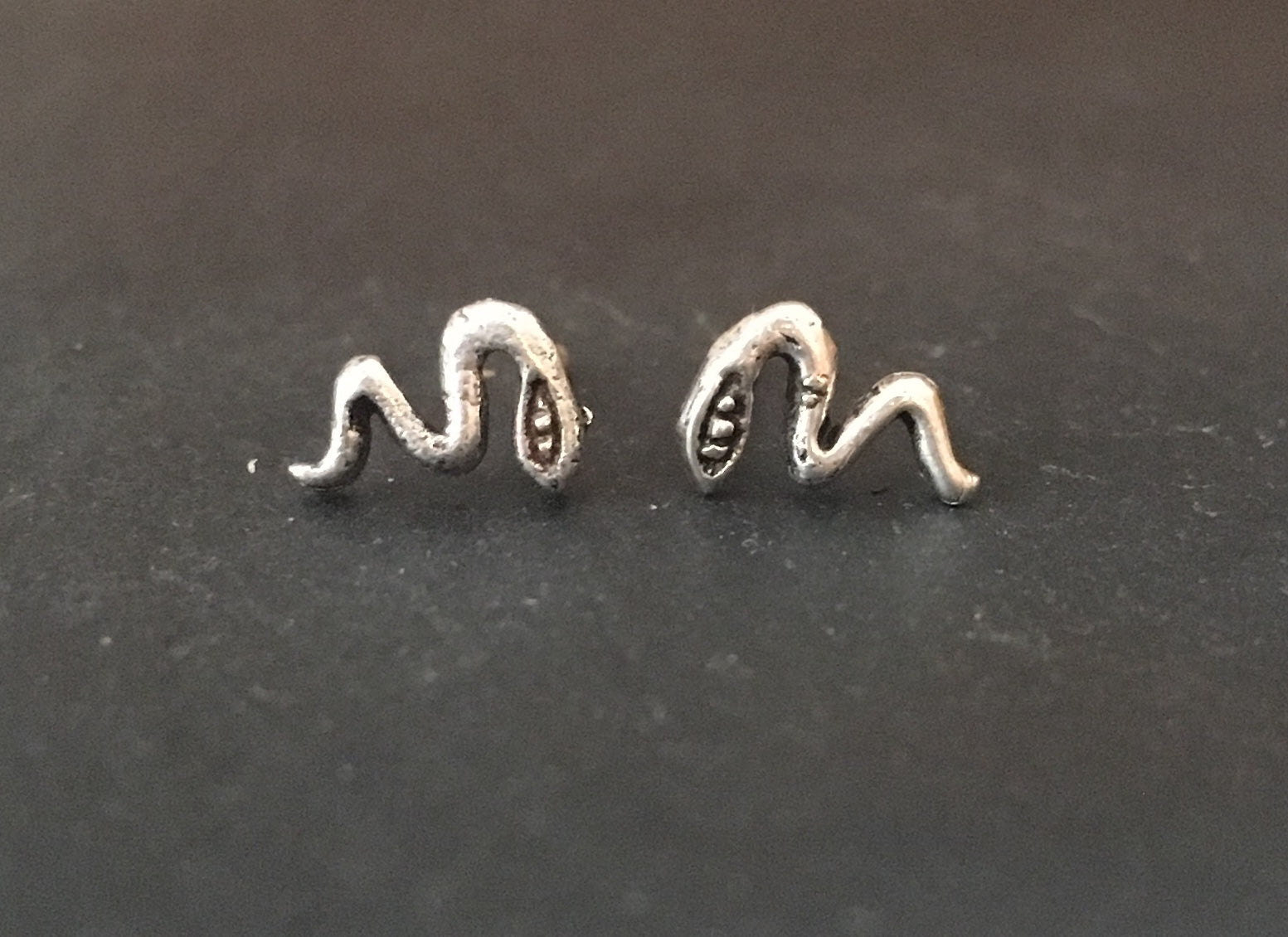 Silver Snake Stud Earrings image 0