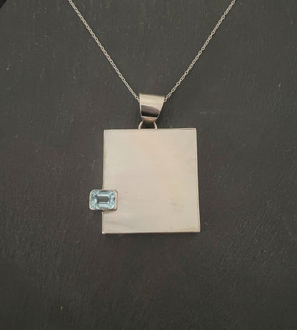 Blue Topaz and Mother of Pearl Pendant image 0