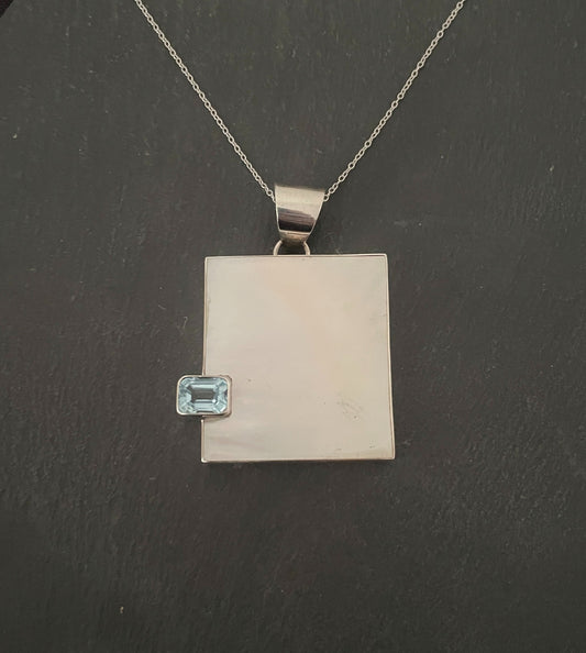 Blue Topaz and Mother of Pearl Pendant image 0