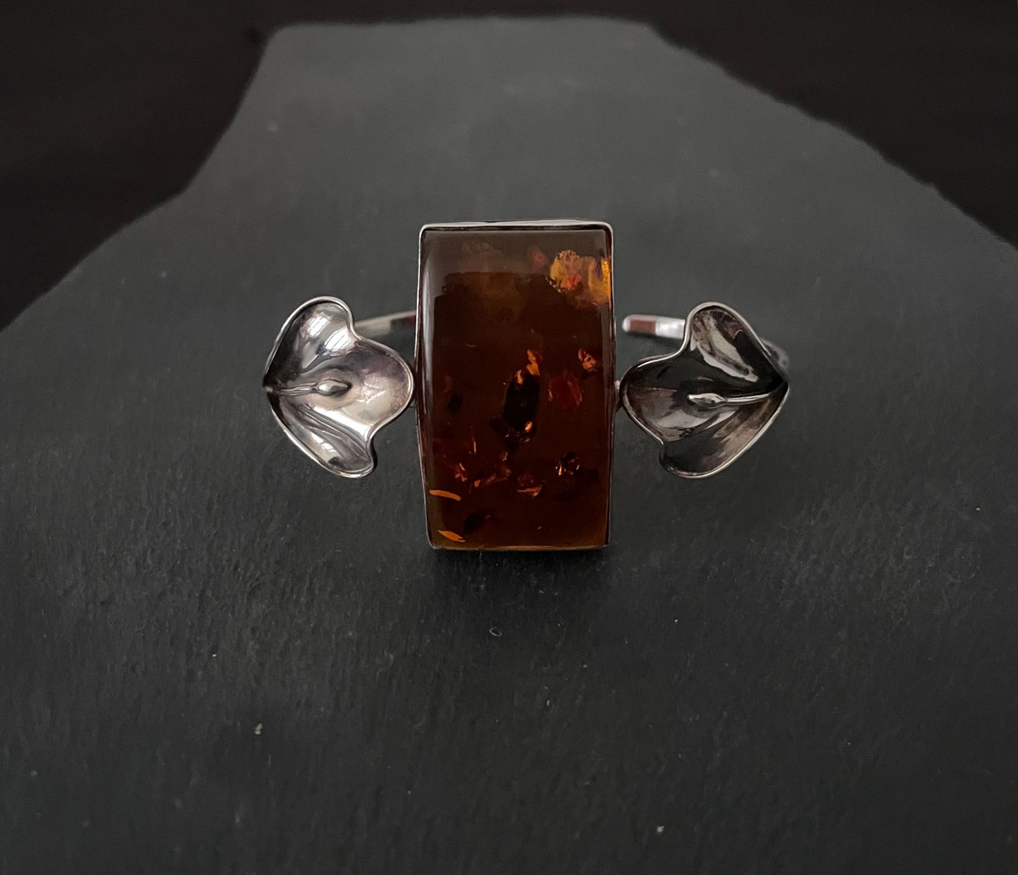 Amber and Silver Bangle image 0