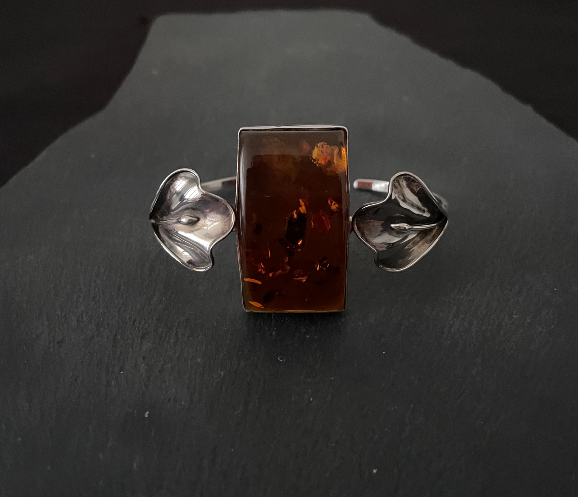 Amber and Silver Bangle image 0