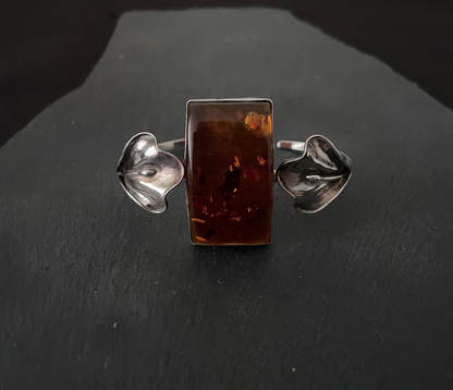Amber and Silver Bangle image 0