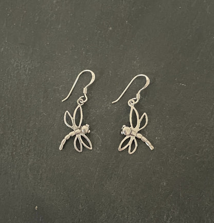 Silver Dragonfly Earrings image 0