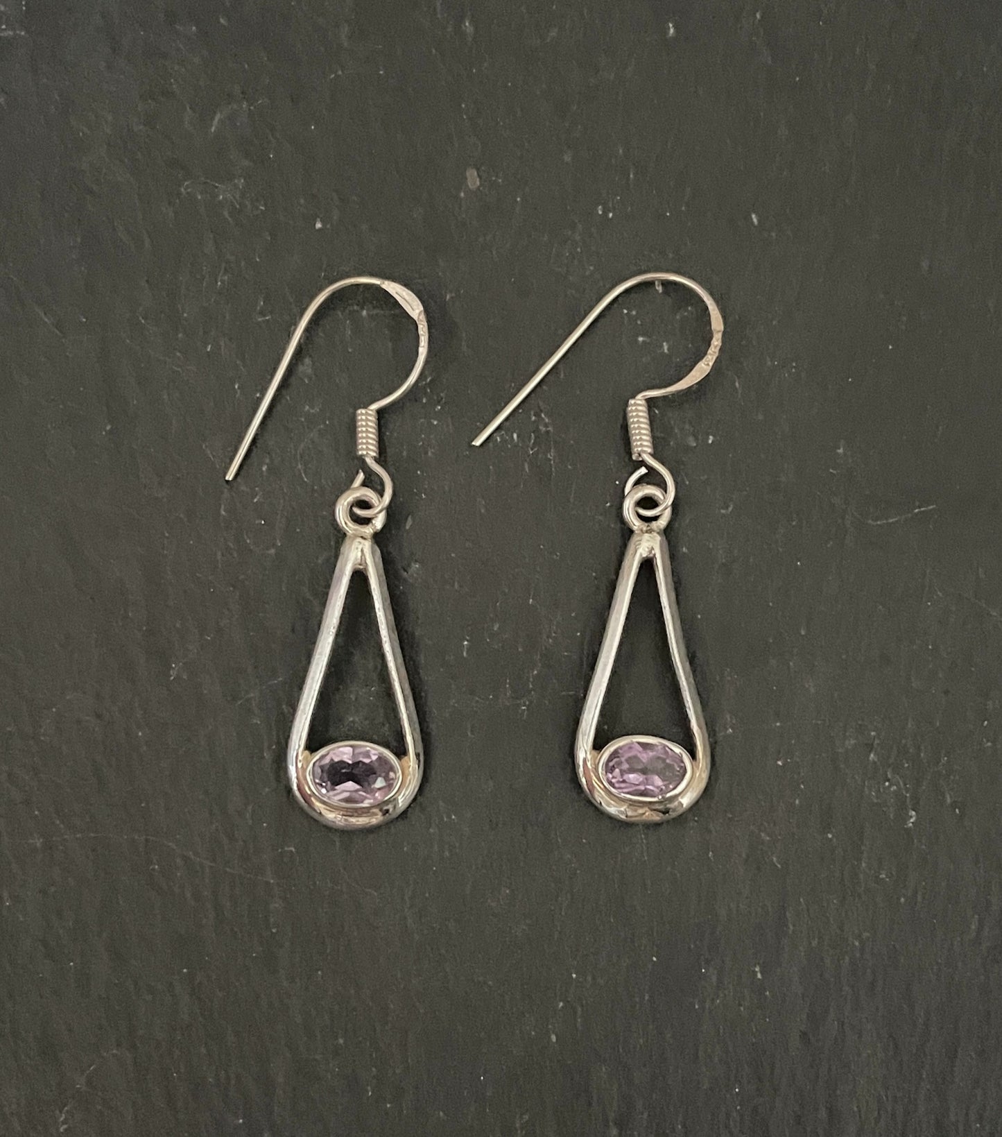 Oval Amethyst Earrings image 0