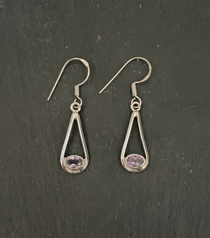 Oval Amethyst Earrings image 0
