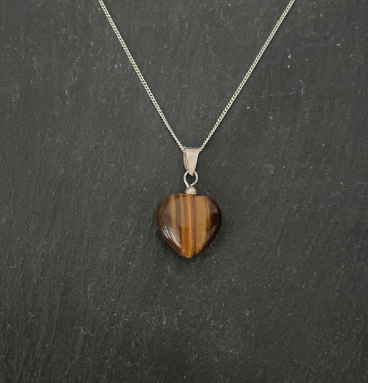 Tiger's Eye Heart Pendant image 0