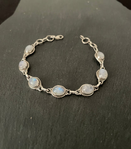 Oval Moonstone and Silver Bracelet image 0
