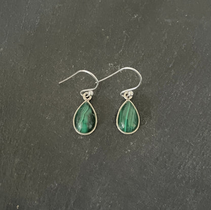 Malachite Teardrop Earrings image 0