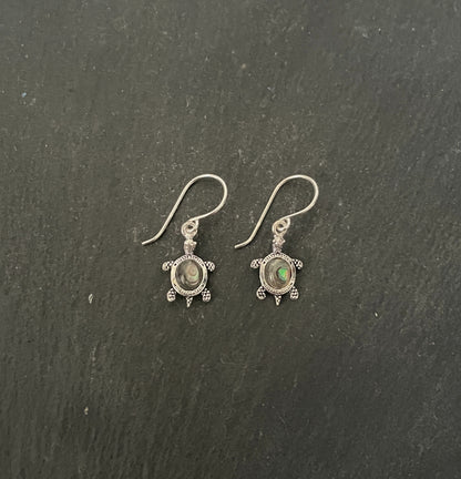 Paua Shell Turtle Earrings image 0