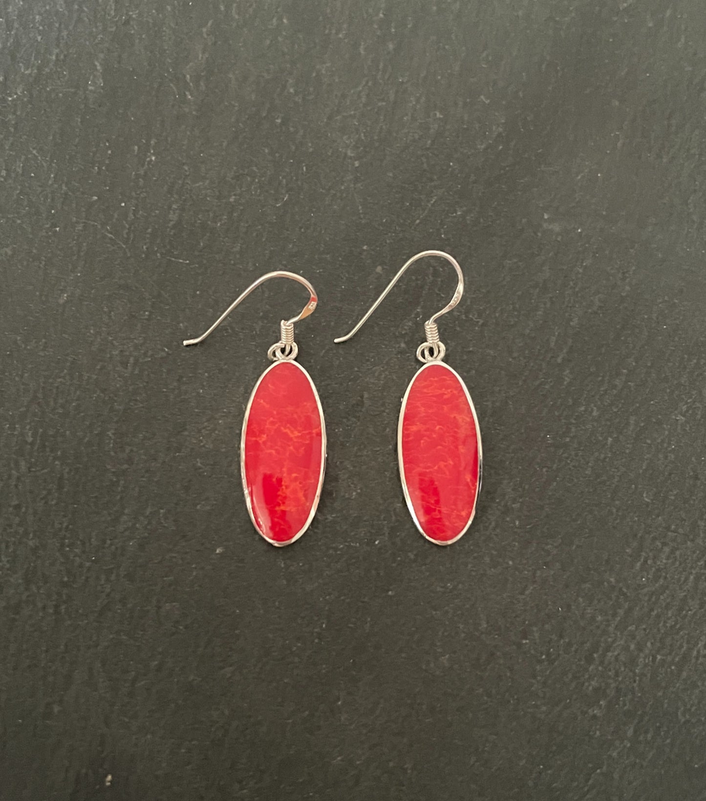 Oval Coral Drop Earrings image 0