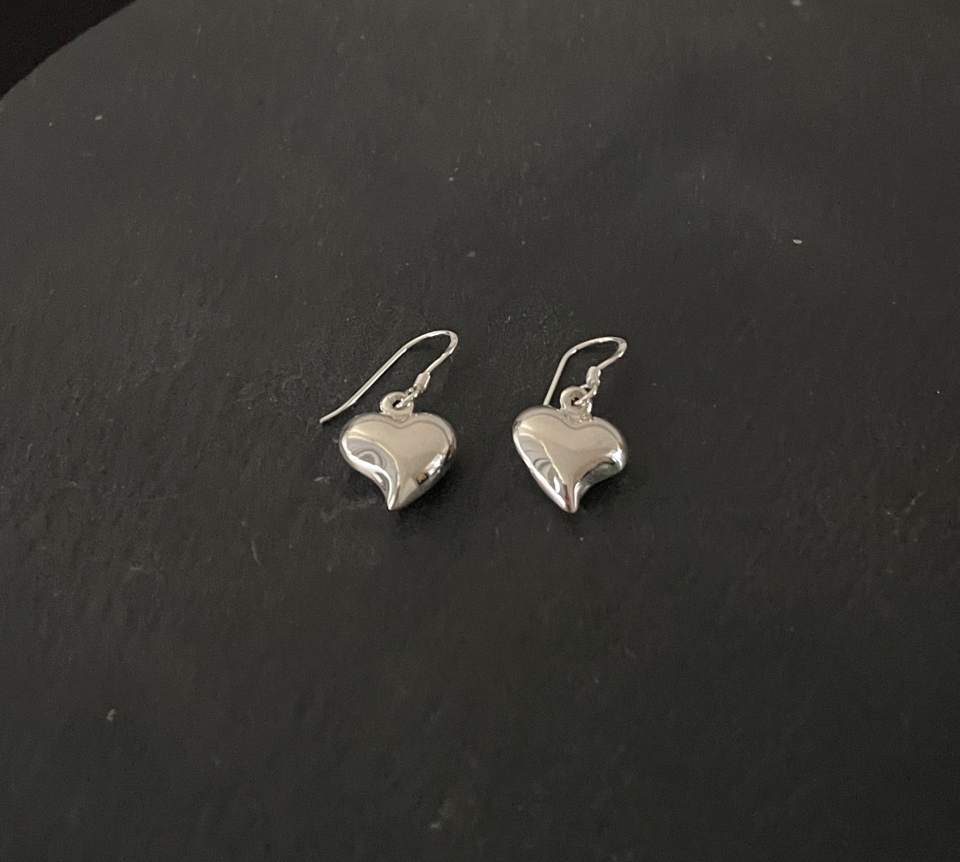 Silver Heart Earrings image 1