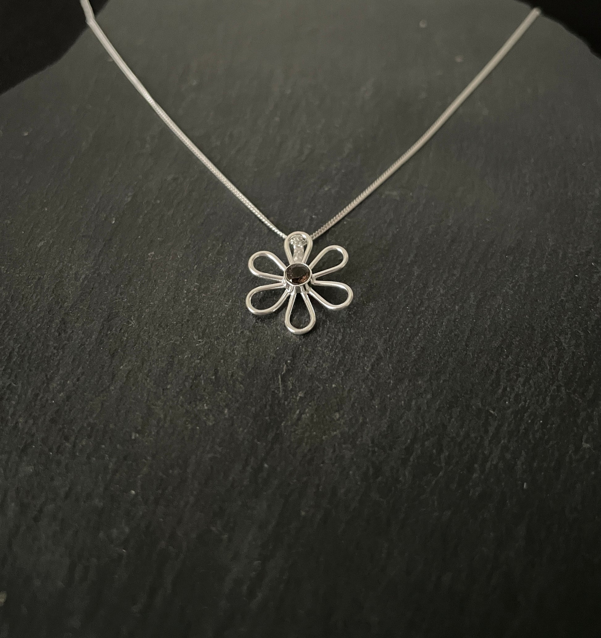 Smokey Quartz Flower Pendant image 1