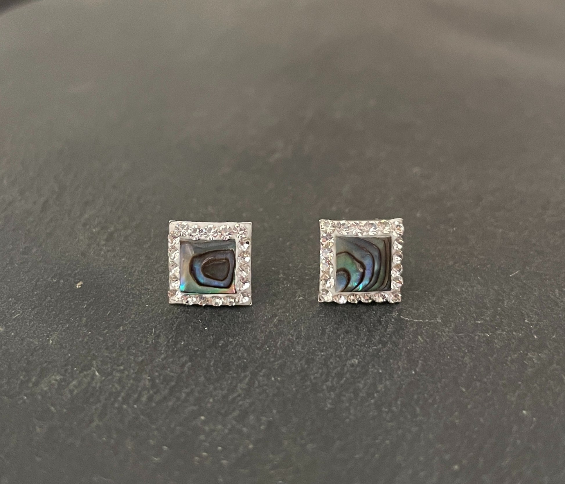 Paua Shell and Cubic Zirconia Studs image 0