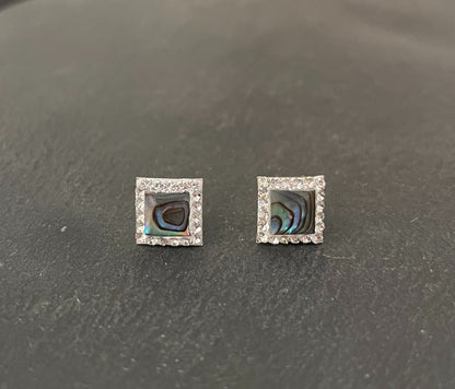 Paua Shell and Cubic Zirconia Studs image 0
