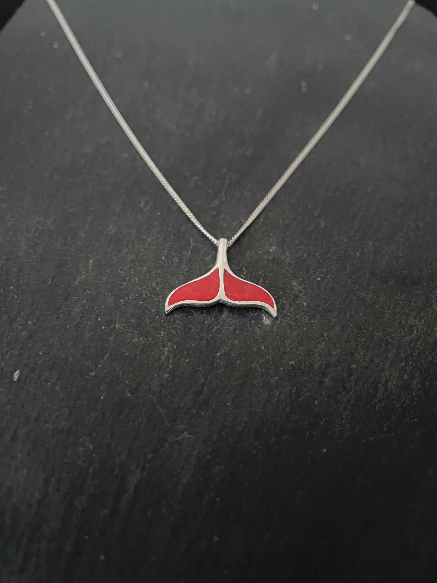 Coral Whale Tail Pendant image 1
