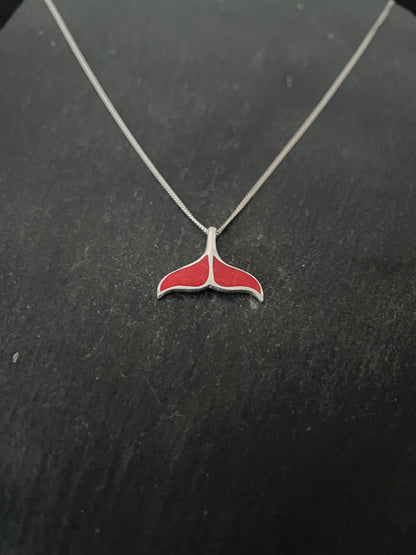 Coral Whale Tail Pendant image 1