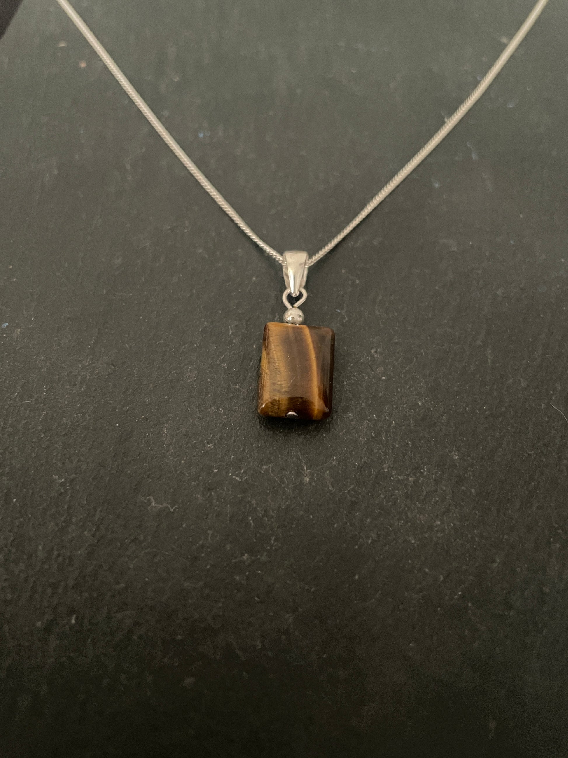 Tiger's Eye Rectangle Pendant image 1