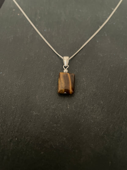 Tiger's Eye Rectangle Pendant image 1