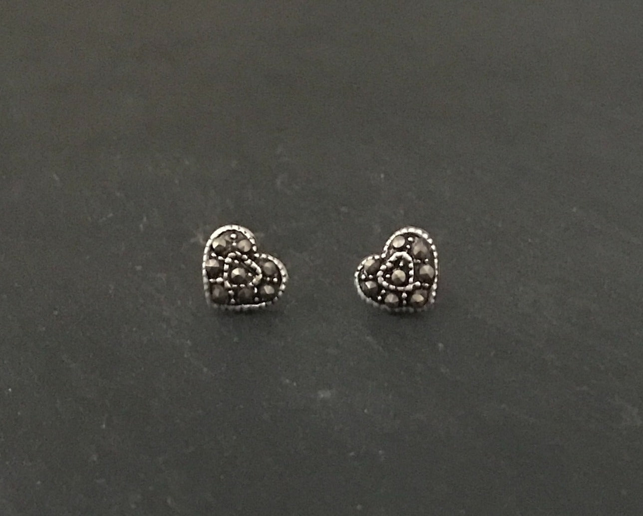 Marcasite Heart Studs image 0