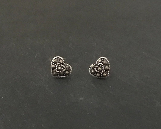Marcasite Heart Studs image 0